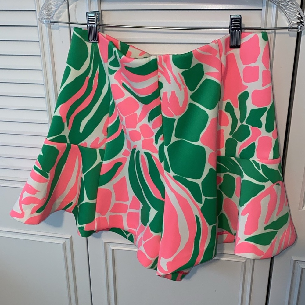 NWOT Lilly Pulitzer pink and green zebra print high waisted shorts